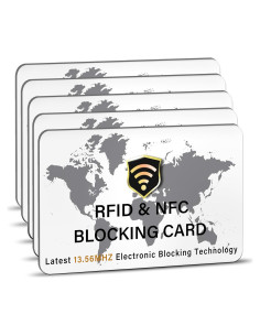 5 Tarjetas de Bloqueo RFID SaiTech IT Mapa Mundial Blanco