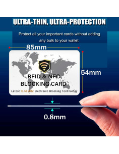 5 Tarjetas de Bloqueo RFID SaiTech IT Mapa Mundial Blanco 2