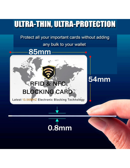 5 Tarjetas de Bloqueo RFID SaiTech IT Mapa Mundial Blanco
