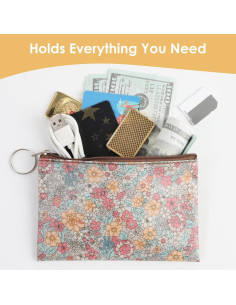 Monedero Pequeño Amabro Beige para Mujeres con Cremallera 2