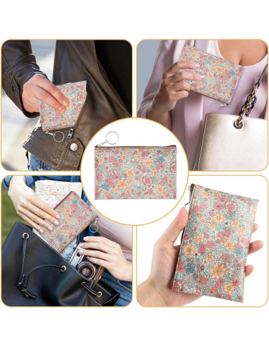 Monedero Pequeño Amabro Beige para Mujeres con Cremallera