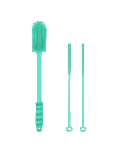 Juego de Cepillos de Silicona WQSS AOEIU para Botellas y Pajitas