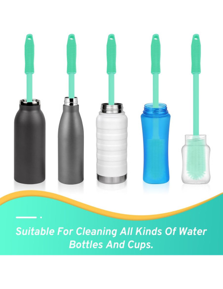 Juego de Cepillos de Silicona WQSS AOEIU para Botellas y Pajitas