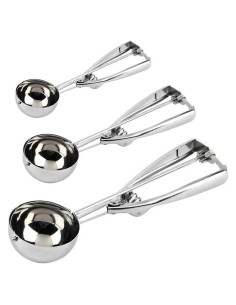 Juego de cucharas para helado acero inoxidable 3 piezas 4-6 cm