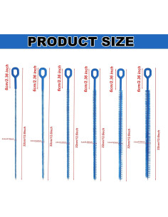 Juego de 6 cepillos limpiadores de pajitas Lasuroa 32 cm 2