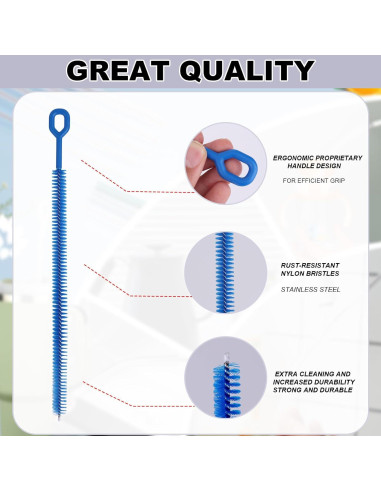 Juego de 6 cepillos limpiadores de pajitas Lasuroa 32 cm