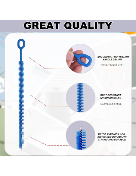 Juego de 6 cepillos limpiadores de pajitas Lasuroa 32 cm