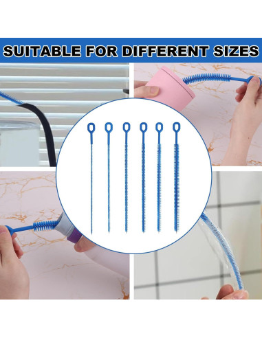 Juego de 6 cepillos limpiadores de pajitas Lasuroa 32 cm