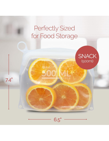 Bolsas de Silicona Reutilizables Reli. Snack 500 ml - 2 Paquete