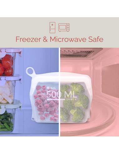 Bolsas de Silicona Reutilizables Reli. Snack 500 ml - 2 Paquete