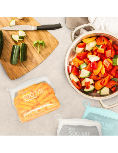 Bolsas de Silicona Reutilizables Reli. Snack 500 ml - 2 Paquete