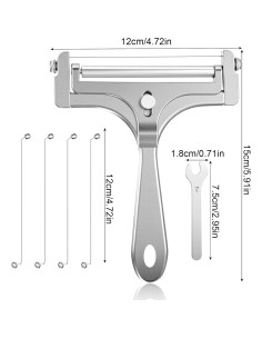 Cortador de Queso Neyauo 6 Piezas Acero Inoxidable Ajustable 2
