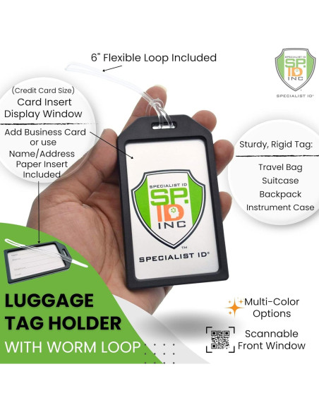 Paquete de 5 Etiquetas de Equipaje Rígidas Specialist ID 15.24 cm