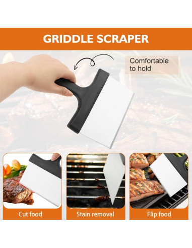 Raspador de Parrilla de Acero Inoxidable RVXlRDN - 2 Piezas