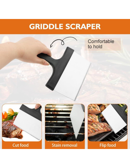 Raspador de Parrilla de Acero Inoxidable RVXlRDN - 2 Piezas