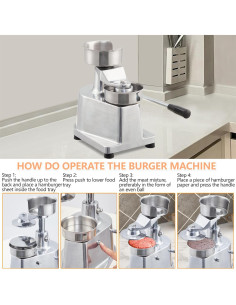 Prensa de Hamburguesas Comercial Festisoul 12.7 cm Aluminio 2