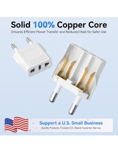 Adaptador de Enchufe de Viaje Unidapt 2-Pack Tipo C 220V 2