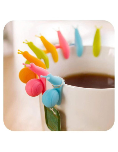 Paquete de 10 Clips de Silicona Caracol SOSUO para Bolsas de Té