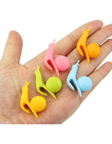Paquete de 10 Clips de Silicona Caracol SOSUO para Bolsas de Té
