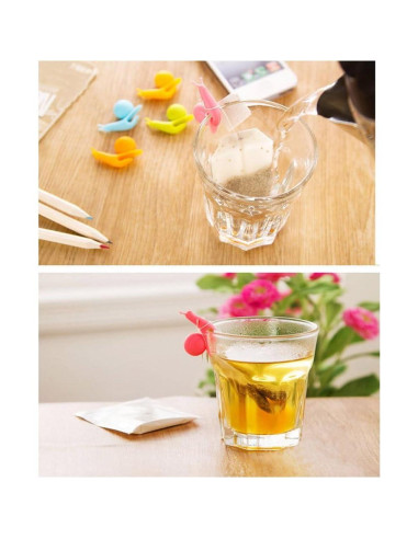 Paquete de 10 Clips de Silicona Caracol SOSUO para Bolsas de Té