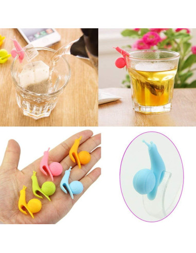 Paquete de 10 Clips de Silicona Caracol SOSUO para Bolsas de Té