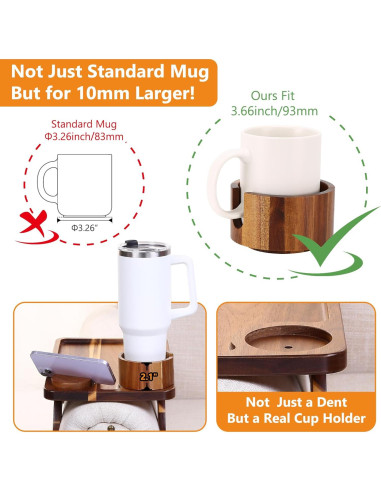 Mesa de Reposabrazos Acanacle de Madera de Acacia 39.1x24.9cm