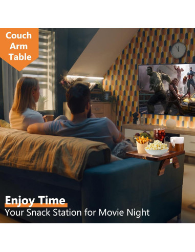 Mesa de Reposabrazos Acanacle de Madera de Acacia 39.1x24.9cm