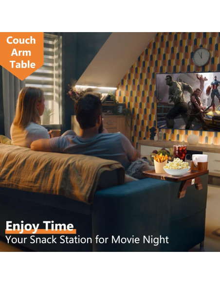 Mesa de Reposabrazos Acanacle de Madera de Acacia 39.1x24.9cm