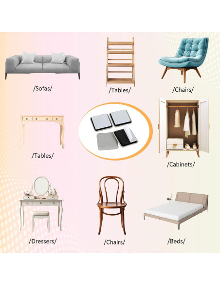 16 Deslizadores de Muebles Beige Autoadhesivos 4cm Reutilizables 16 Deslizadores de Muebles Beige Autoadhesivos 4cm Reutilizables