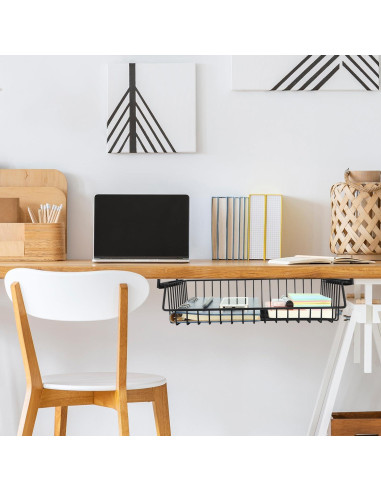 Cajón Bajo Escritorio QWORK - Organizador de Metal 32x23cm