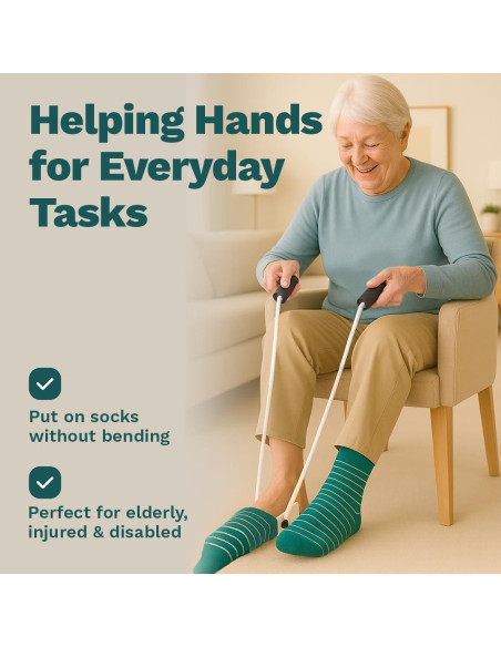 Ayuda para Poner Calcetines Medirosa - Dispositivo Ergonómico para Personas Mayores