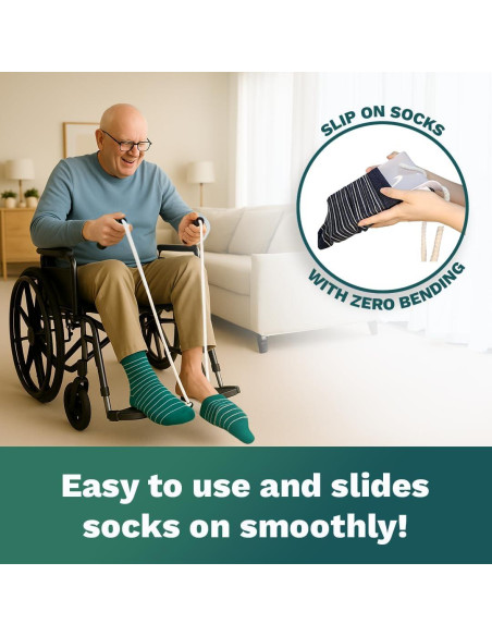 Ayuda para Poner Calcetines Medirosa - Dispositivo Ergonómico para Personas Mayores
