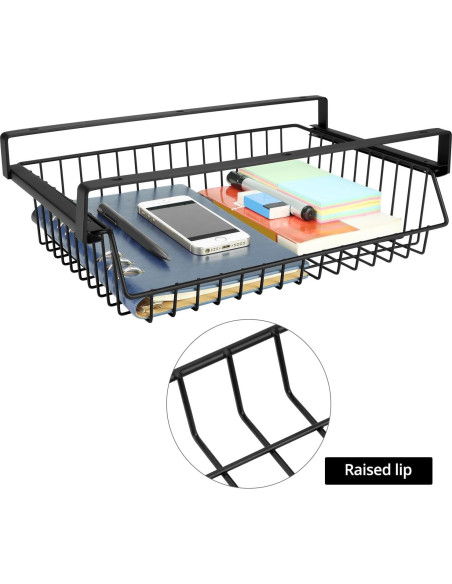 Cajón Bajo Escritorio QWORK - Organizador de Metal 32x23cm