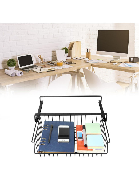 Cajón Bajo Escritorio QWORK - Organizador de Metal 32x23cm