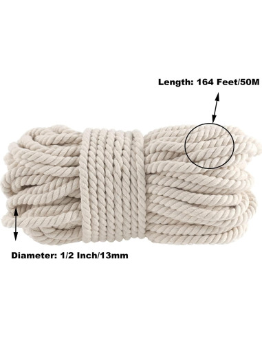Cuerda de Algodón Trenzada SHEUTSAN 1.3 cm x 50 m Natural