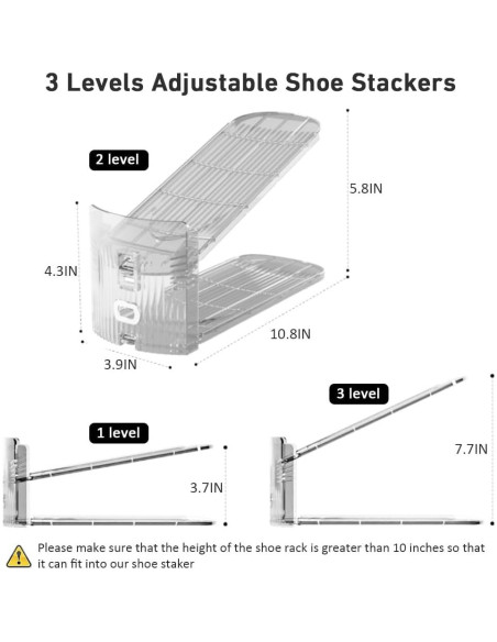 Organizador de Zapatos Transparente WY - Paquete de 12 Unidades