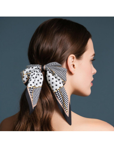 Bufanda Larga de Seda para Mujeres - 150x15 cm - 4 Piezas