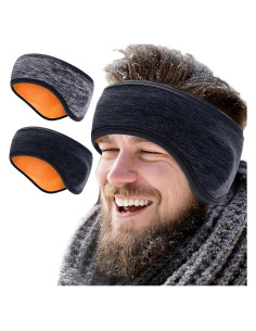 Paquete de 2 Orejeras Gruesas de Forro Polar para Invierno