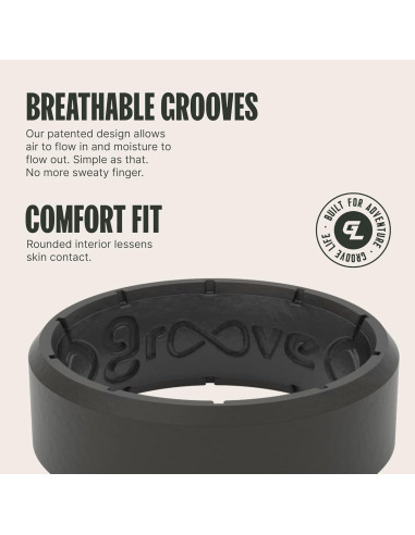 Anillo de Silicona Groove Life Edge Negro 11 - Transpirable y Cómodo