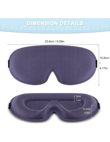 Paquete de 2 Máscaras de Sueño 3D Vanjua - Bloqueo Total de Luz