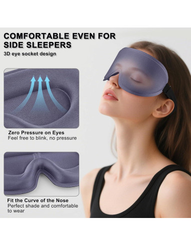 Paquete de 2 Máscaras de Sueño 3D Vanjua - Bloqueo Total de Luz