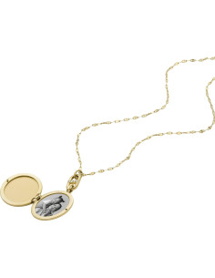 Collar de Cadena Grabable Fossil de Acero Inoxidable Dorado 2