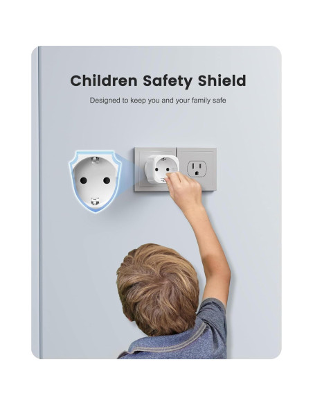 Adaptador de Enchufe LENCENT 2 Pack Europa a EE. UU. 15A