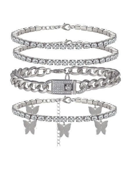 Pulsera de Tobillo Mariposa YFStyle con Rhinestones - Ajustable