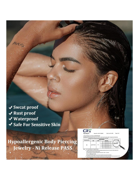 MJust Aros Nasales de Titanio G23 - Juego de 3 Piezas 6mm 8mm 10mm