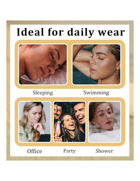 MJust Aros Nasales de Titanio G23 - Juego de 3 Piezas 6mm 8mm 10mm