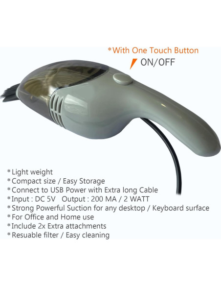 Aspiradora Mini HKODP Ligera 30g para Teclados y Escritorios