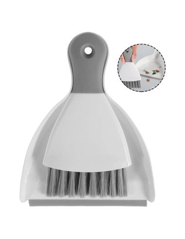 Juego de Mini Cepillo y Recogedor YMKWZ Gris 21x16cm