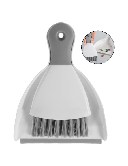 Juego de Mini Cepillo y Recogedor YMKWZ Gris 21x16cm