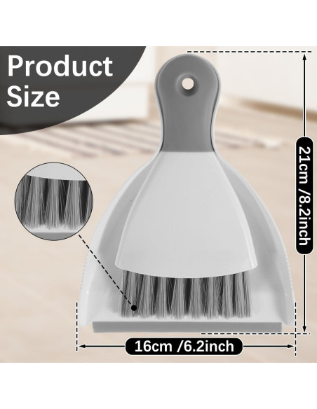Juego de Mini Cepillo y Recogedor YMKWZ Gris 21x16cm